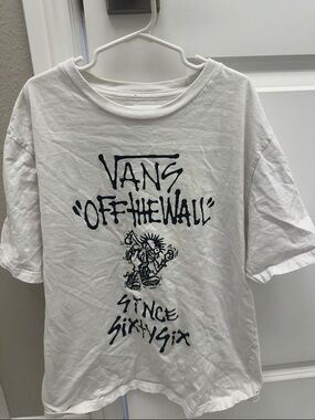 Vans White Tee with Black 'Off The Wall' Graphic